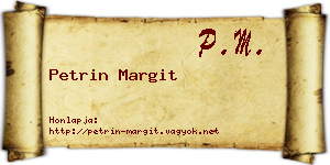 Petrin Margit névjegykártya