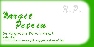 margit petrin business card